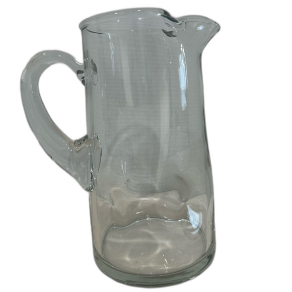 Thick Walls Wavy Glass Water Pitcher. - Picture 2 of 11